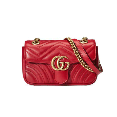 Gucci Shoulder Marmont Gg Matelassé Mini Leather Cross Body Bag