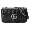 Gucci Women's Black gg Marmont Small Shoulder Bag